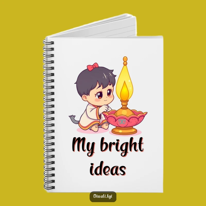 Funny Curious Character Notebook: Jot Down Ideas with Diya Lamp Wonder