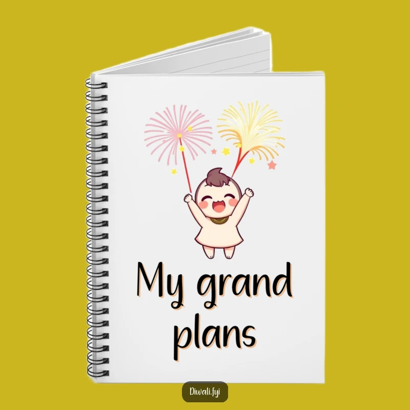 Funny Delighted Character Notebook: Capture Ideas with Fireworks Sparkle