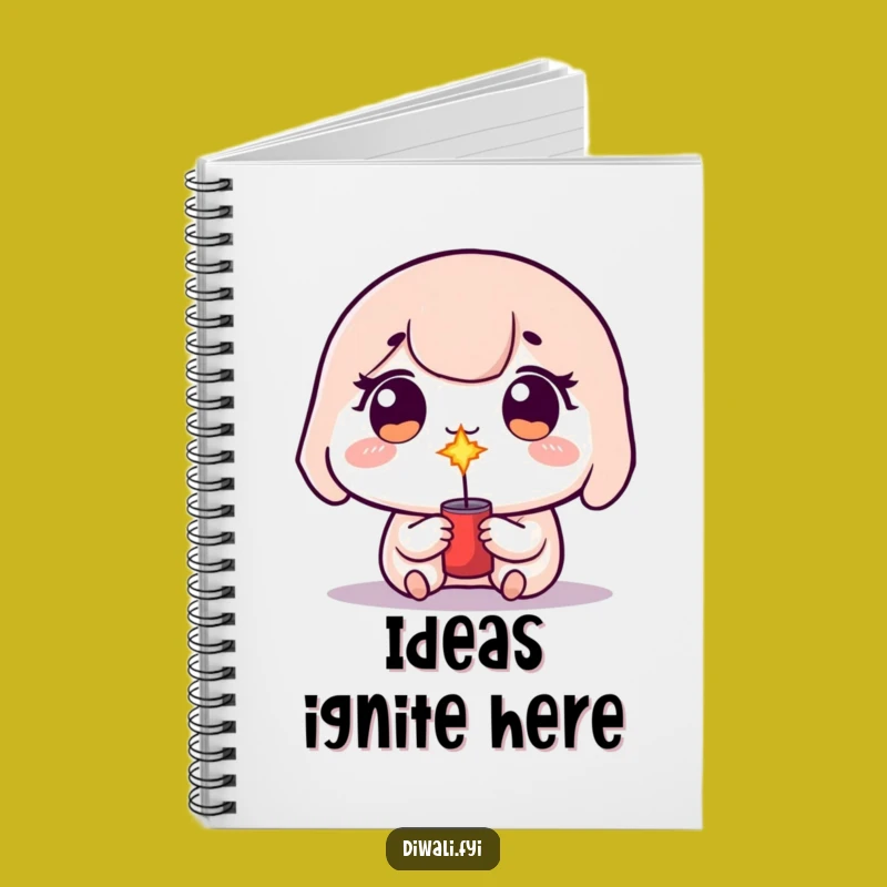 Funny Kawaii Firecracker Notebook - Cute Sparkler Journal - Gift