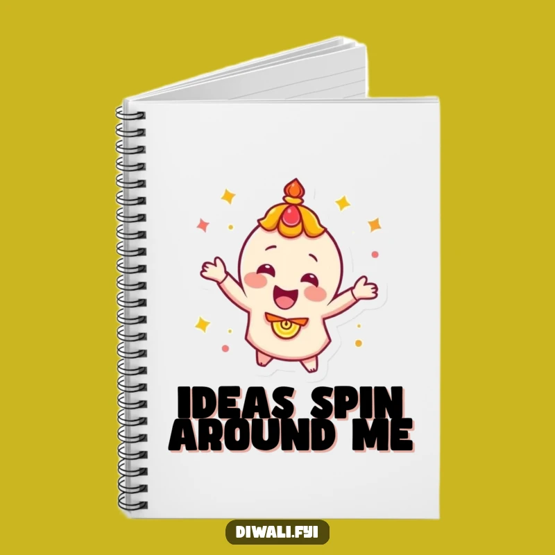 Funny Diya Spin Notebook: Happy Character Journal for Celebratory Notes