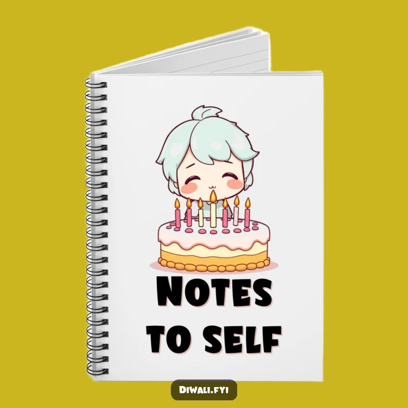 Funny Birthday Cake Notebook - Smiling Character's Journal of Wishes Gift