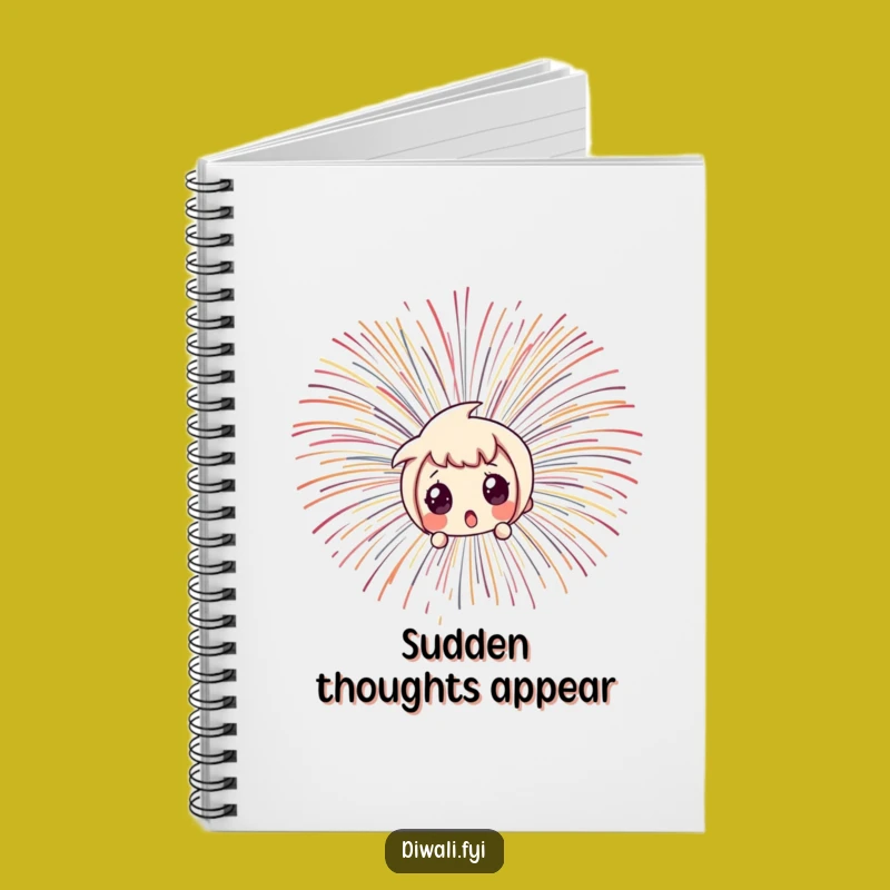 Funny Surprised Fireworks Notebook - Peekaboo Ideas Journal - Gift