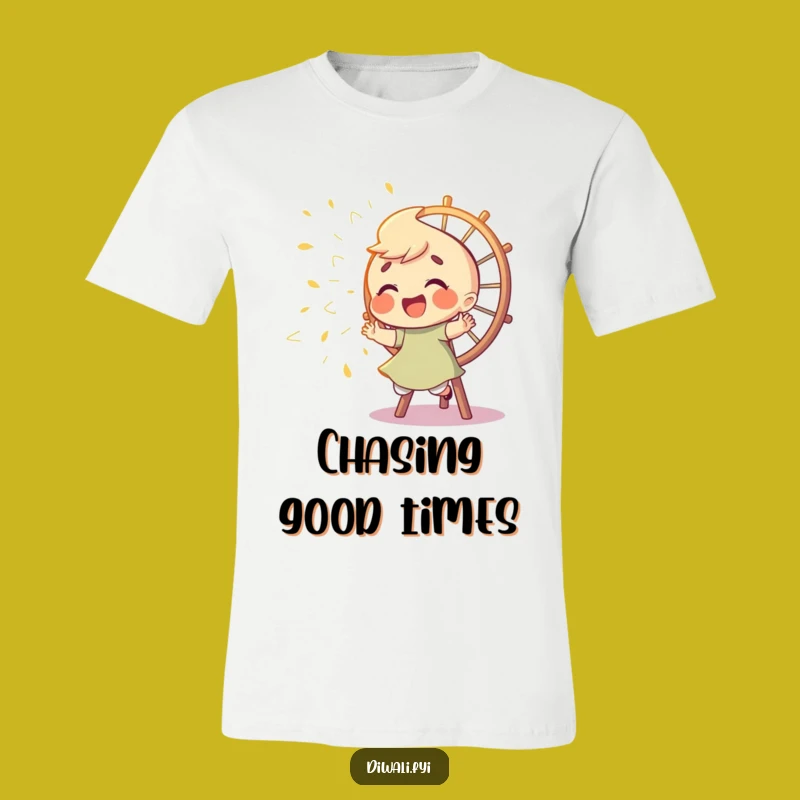 Funny Spark Chaser T-Shirt - Giggling Character's Catherine Wheel Tee