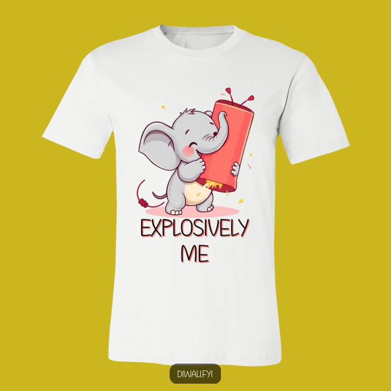 Funny Elephant vs Firecracker Tee - Hilarious Graphic Shirt for Joke Lovers