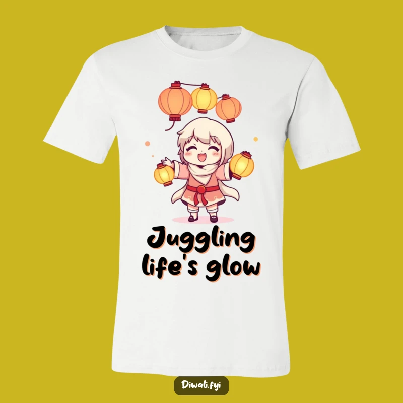 Funny Delighted Lantern Juggler T-Shirt - Magical Performance Tee