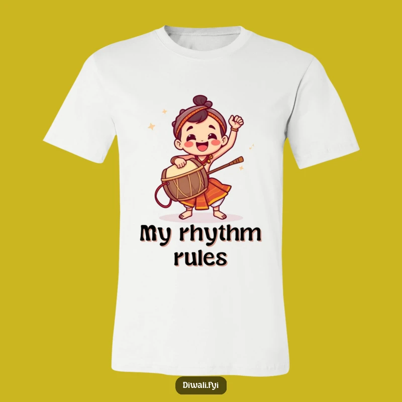 Funny Dhol Drummer T-Shirt: Energetic Rhythm, Jubilant Beat, Cool Music Gift