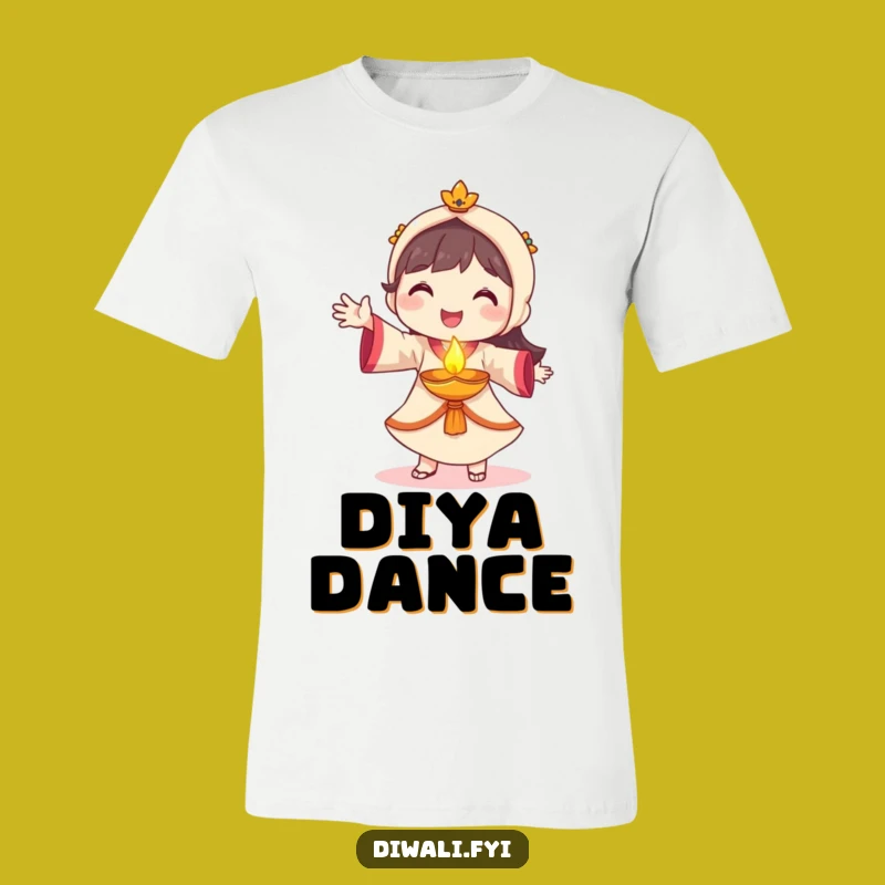 Funny Diya Dancer Shirt - Smiling Character Tee for Festive Celebrations
