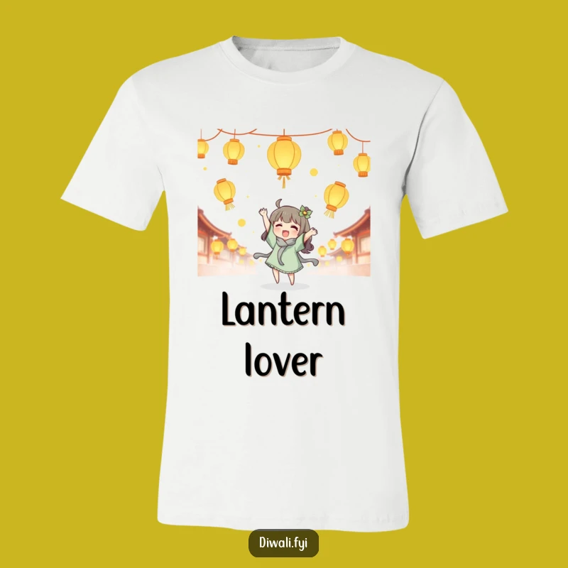 Funny Lantern Tossing Shirt - Joyful Glow Character Tee for Magical Moments