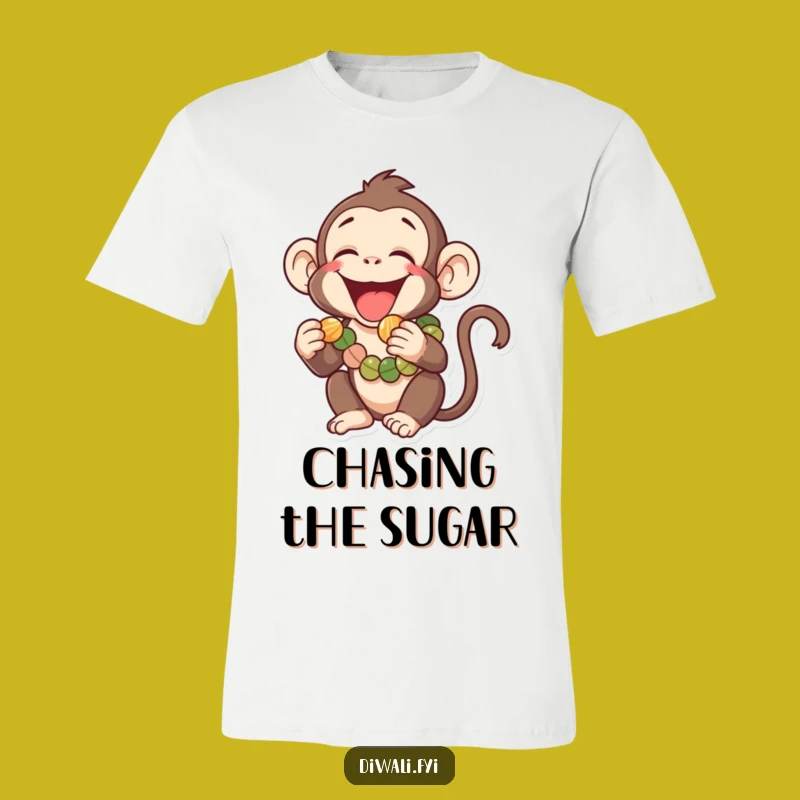 Funny Monkey Sweet T-Shirt: Laughing Garland Design, Unique Funny Gift