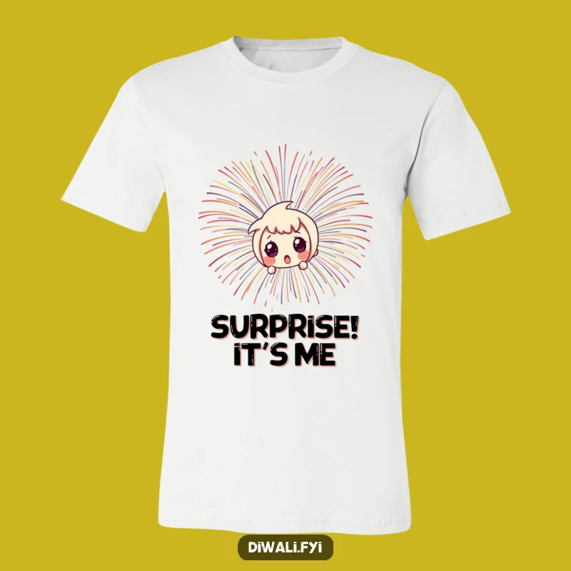 Funny Surprised Fireworks T-Shirt - Peekaboo Blast Tee - Gift