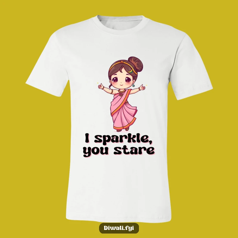 Funny Sari Dancer T-Shirt: Graceful Sparkler Moves for a Hilarious Gift