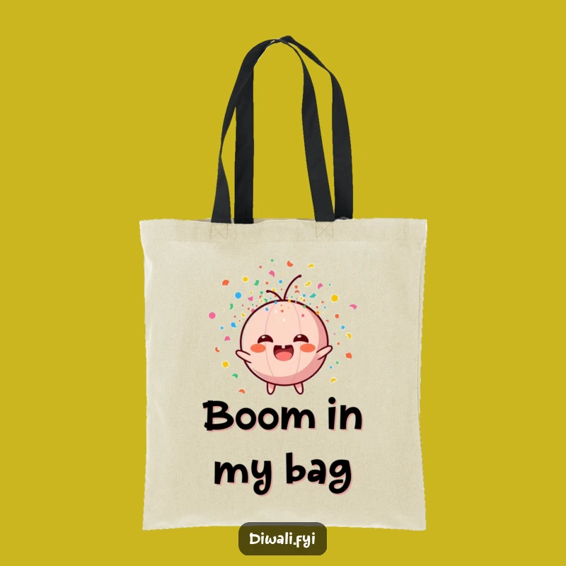 Funny Firecracker Confetti Explosion Tote Bag - Quirky Character Carry-all, Ideal Gift