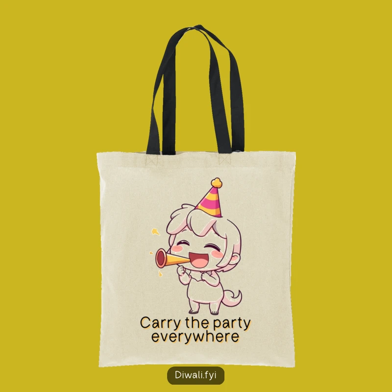 Funny Party Horn Laugh Tote Bag: Carry Your Joy with Hilarious Character Style