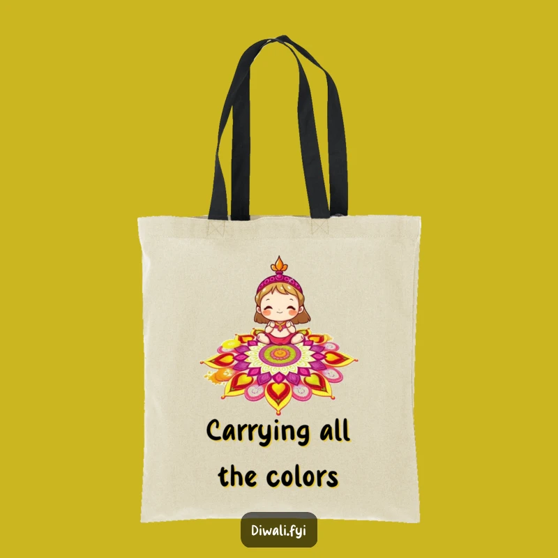 Funny Rangoli Tote Bag: Carry Your Colors and Creativity!