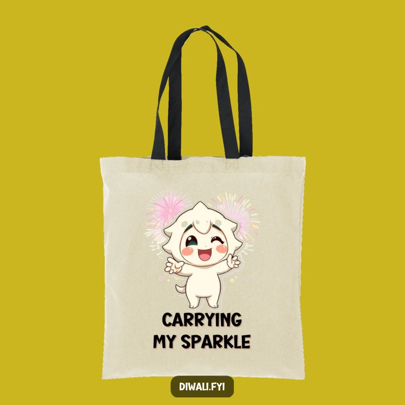 Funny Fireworks Pose Tote Bag: Confident Carry-All Gift