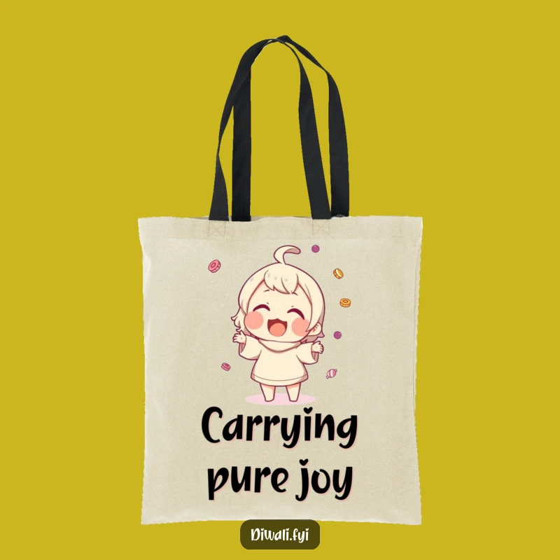 Funny Sweet Toss Tote Bag - Cheerful Character Design, Perfect Humorous Gift!