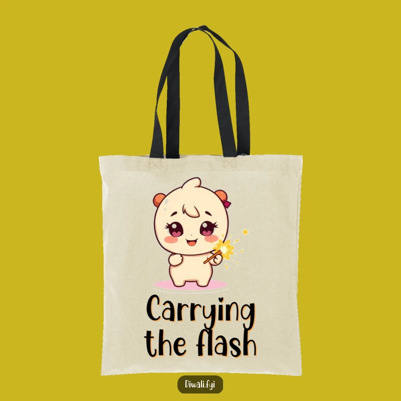 Funny Celebration Tote Bag: Firecracker Character, Sparkly Eyes, Explosive Gift