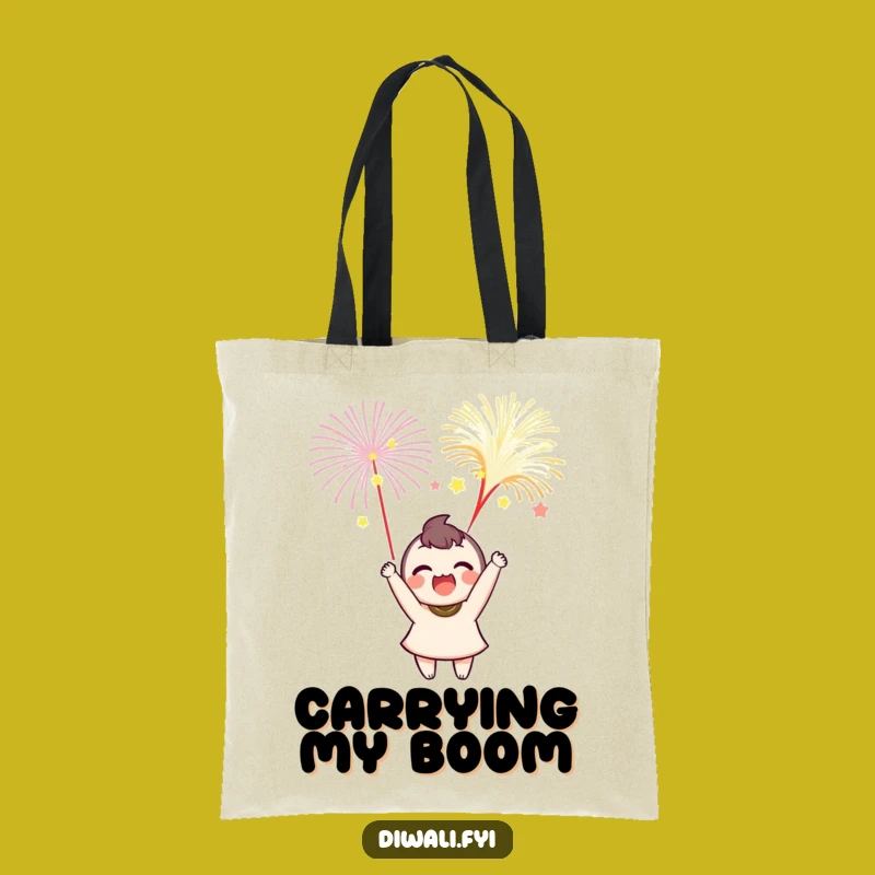 Funny Delighted Character Tote Bag: Carry Your Celebratory Spirit