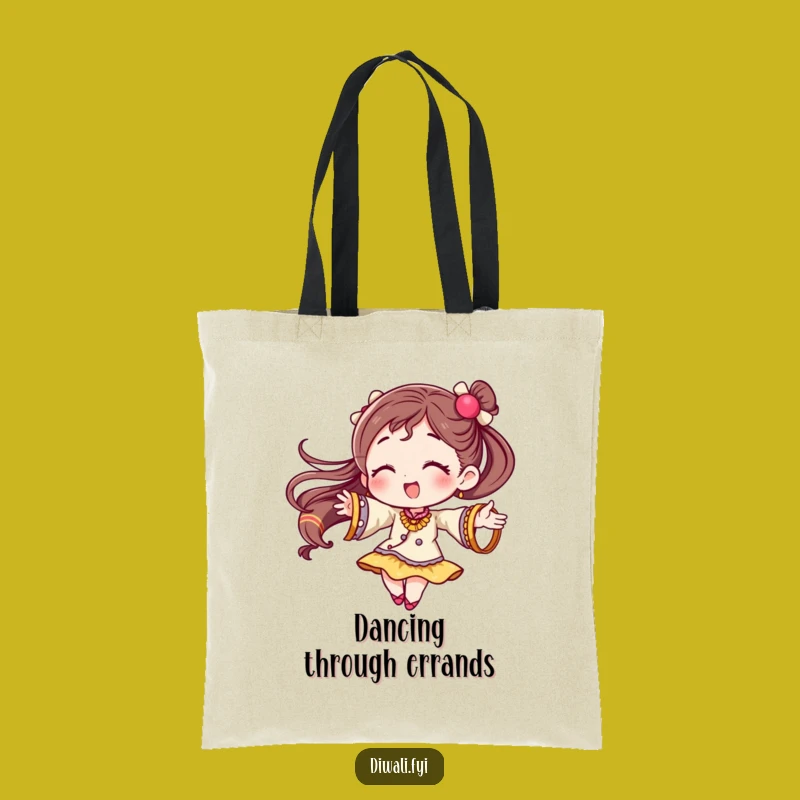 Funny Festive Bangles Tote Bag: Twirling Character Style, Ideal Humorous Gift