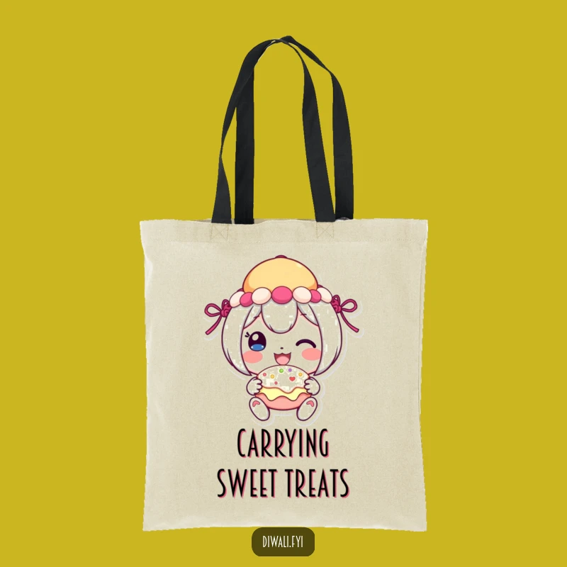 Funny Festive Sweet Tote Bag: Cheerful Character Carry-All Gift