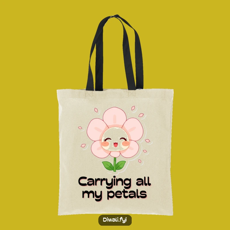 Funny Flower Bloom Tote Bag: Blushing Petal Shower, Chic Funny Gift Bag