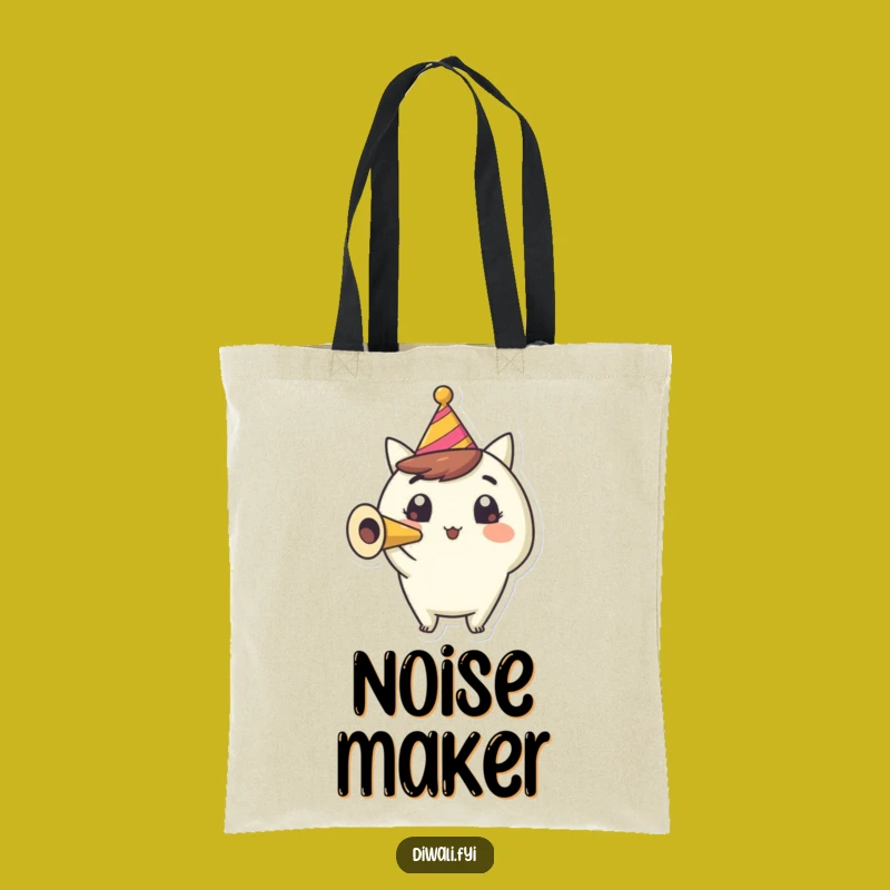 Funny Party Horn Tote Bag: Happy Character Accessory Gift