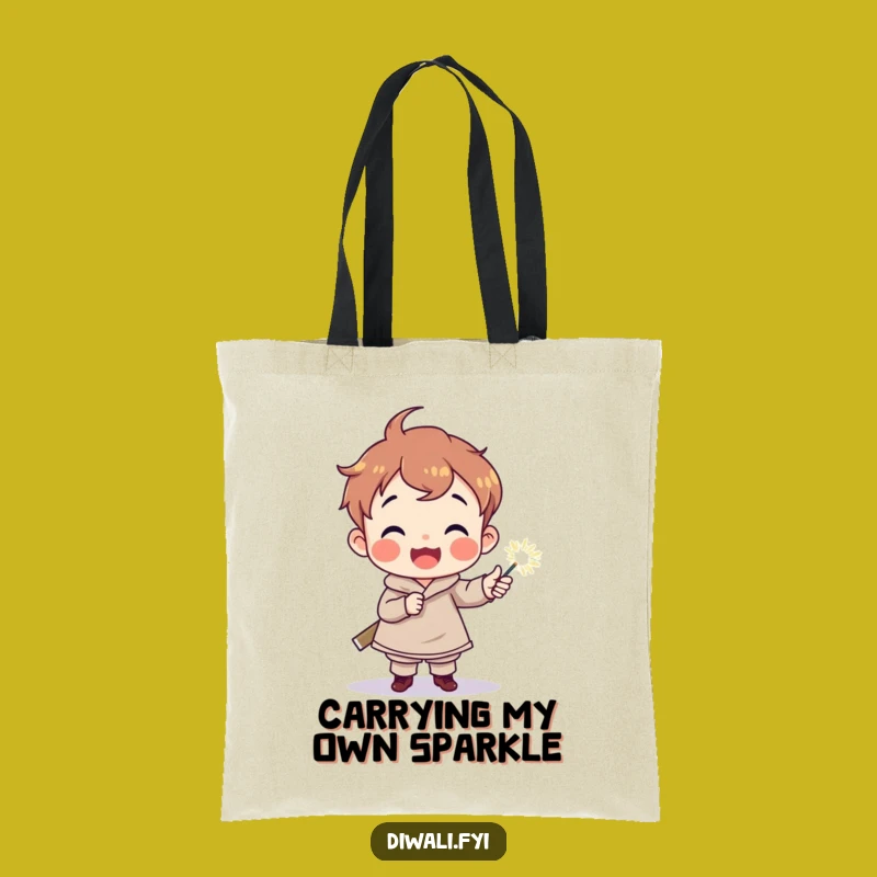 Funny Sparkler Child Tote Bag: Delighted Joy, Whimsical Funny Gift Bag