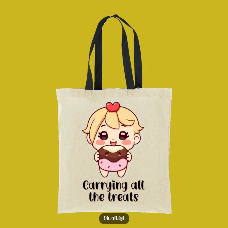 Funny Sweet Treat Tote Bag: Whimsical Character Carry-All, Perfect Gift