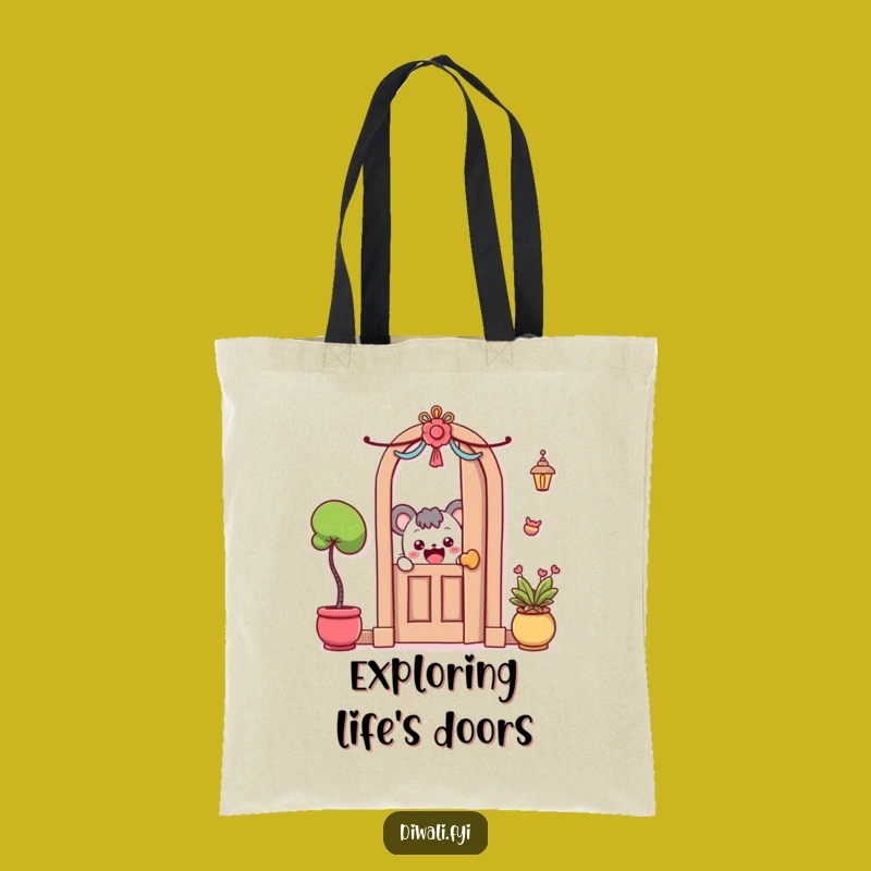 Funny Tote Bag: Curious Character Peeking, Exciting Accessory